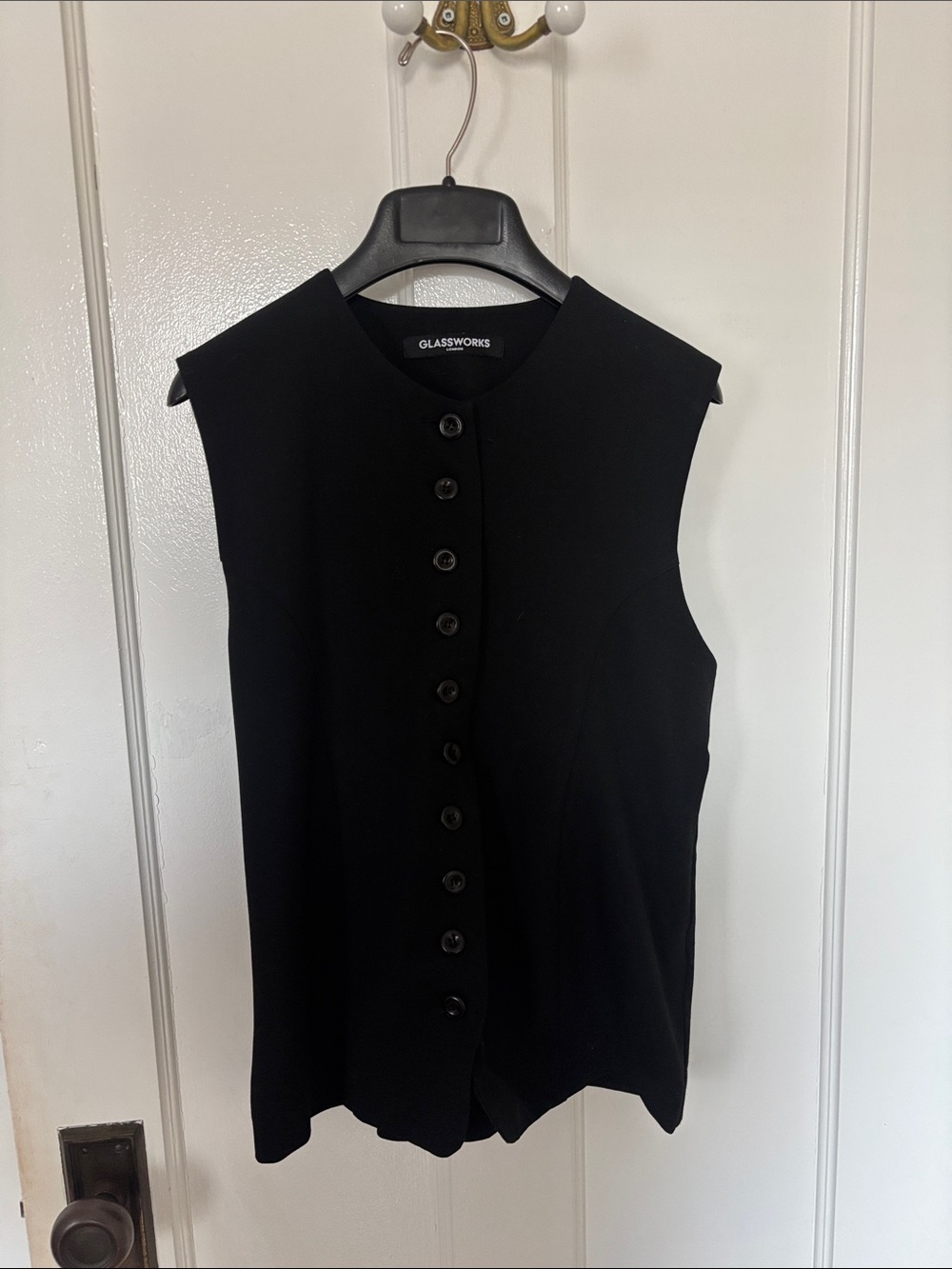 Glassworks London black button up vest OS/Small